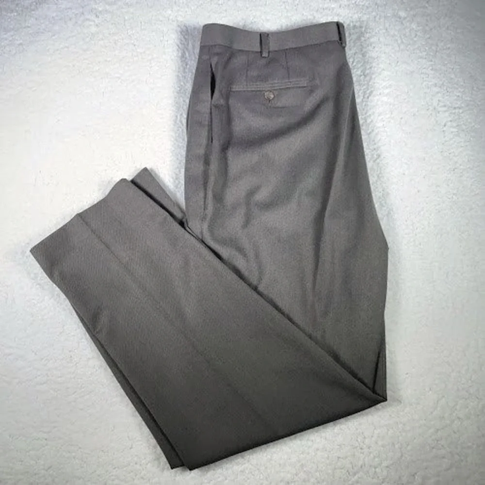 Lauren Ralph Lauren Dress Pants Mens  40x32 Brown Flat Front‎ Career Work